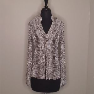 Etcetera brown/white zebra print blouse